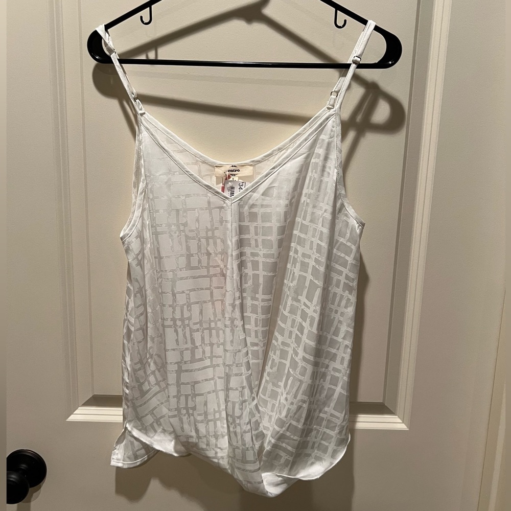 Entro, white cami top, size S, NWT